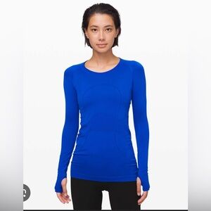 blue Lululemon long sleeve swiftly tech